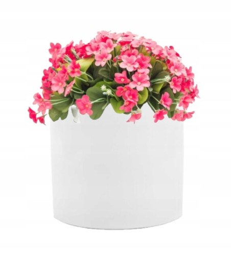 Osłonka ceramiczna biała walec prosta 15x15,5cm 