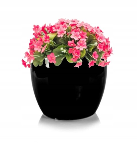 Osłonka ceramiczna czarna kula modna 17x16cm 