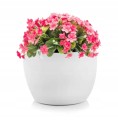 Osłonka ceramiczna biało-srebrna 22x23cm okrągła kula