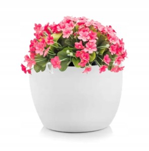 Osłonka ceramiczna biało-srebrna 22x23cm okrągła kula