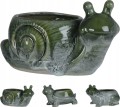 Osłonka na doniczkę ceramiczna zwierzątka zielona