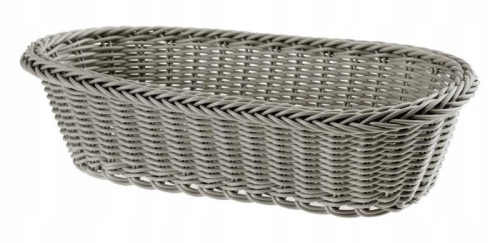 Koszyk szary podłużny pleciony 7,5x30x15 cm 