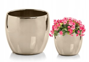 Osłonka ceramiczna złota kula glamour 16x15,5cm 