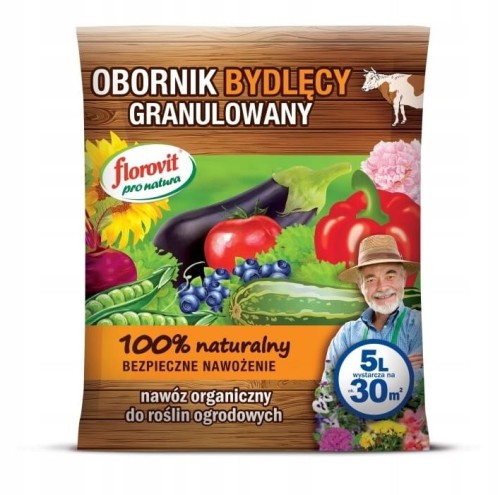 Florovit obornik bydlęcy organiczny granulowany 5L do roślin ogrodowych