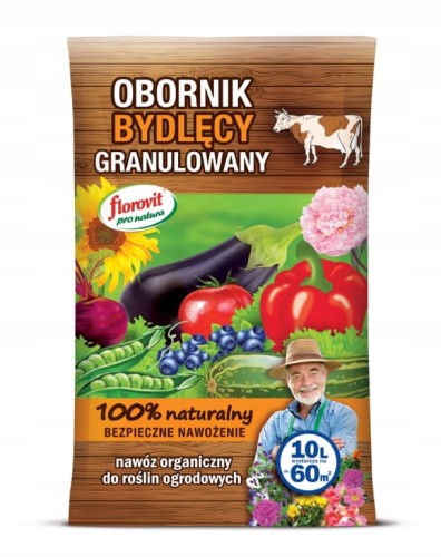 Florovit obornik bydlęcy organiczny granulowany 10L do roślin ogrodowych