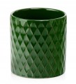 Osłonka ceramiczna cylinder 12,5x14 cm zielona