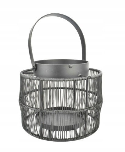 Latarnia dekoracyjna metalowa kolor czarny 14 cm