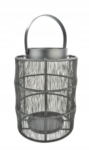 Latarnia dekoracyjna metalowa kolor czarny 23 cm