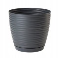 Doniczka z podstawką plastikowa antracyt 10,7x11cm okrągła
