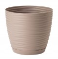 Doniczka z podstawką okrągła plastikowa beżowa 10,7x11cm