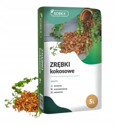 Zrębki kokosowe frakcja 1,2-2,4 cm 5 l ogrodowe