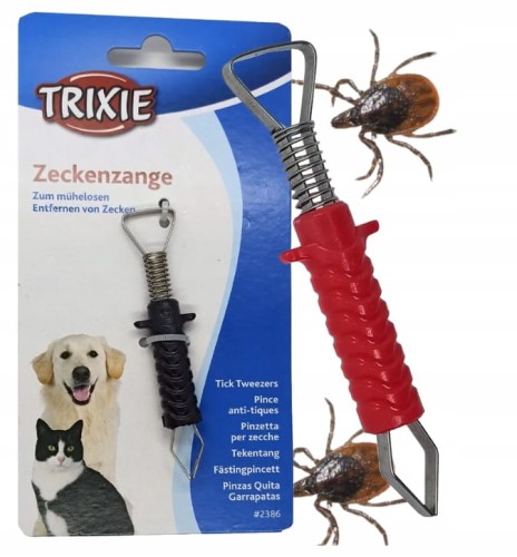 Trixie Szczypce do usuwania kleszczy ze sprężyną 8 cm penseta 