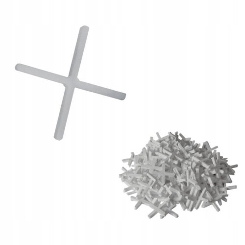 Krzyżyki dystansowe do płytek glazury 2 mm 200 szt białe
