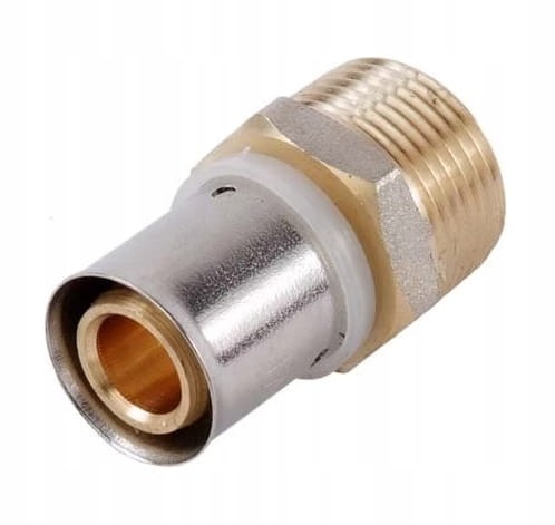 Złączka prosta zaprasowywana 1/2" x 16 x 2 mm gwint zewnętrzny