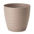 Doniczka z podstawką plastikowa beżowa 14,7x13,6cm