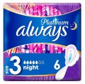Always Platinum podpaski ze skrzydełkami 6 sztuk ultra night