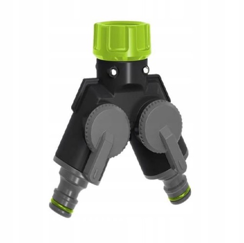 Rozgałęźnik do ogrodu podwójny z zaworami wielofunkcyjny