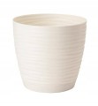 Doniczka z podstawką plastikowa kremowa 16,7x15,4 cm Sahara