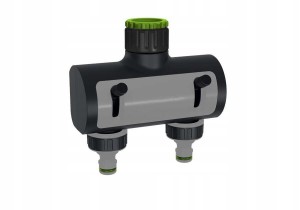 Rozdzielacz podwójny do ogrodu z zaworami wielofunkcyjny