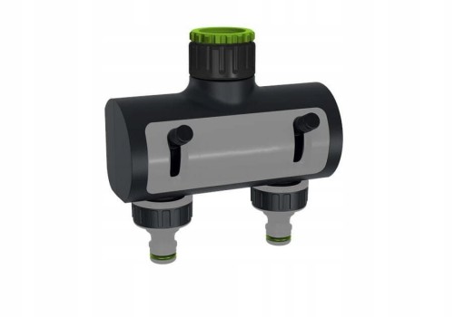 Rozdzielacz podwójny do ogrodu z zaworami wielofunkcyjny