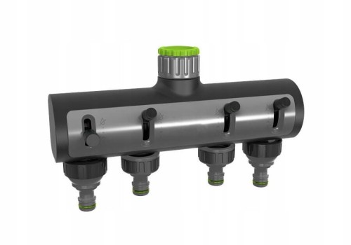 Rozdzielacz poczwórny do ogrodu z zaworami wielofunkcyjny