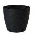 Doniczka z podstawką czarna 26,5x24,5cm plastikowa
