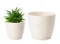 Doniczka z podstawką kremowa 26,5x24,5cm plastikowa