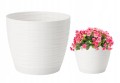 Doniczka z podstawką biała 26,5x24,5cm plastikowa