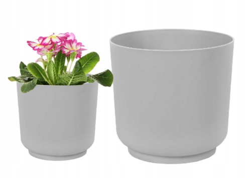 Doniczka plastikowa 13x12,5cm platynowa matowa 