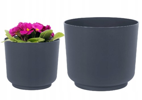 Doniczka plastikowa 13x12,5cm antracyt matowa 