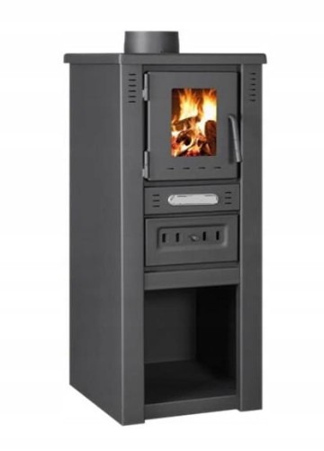 Piec stalowy na drewno wolnostojący 6,5kW czarny 33x36x81,5cm