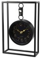 Zegar metalowy stołowy 20x31 cm czarny