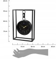 Zegar metalowy stołowy 20x31 cm czarny