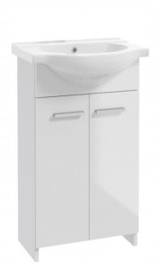 Szafka łazienkowa z umywalką stojąca biała 50 cm Marlena