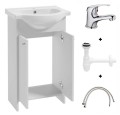 Zestaw łazienkowy szafka z umywalką 50 biała + bateria i syfon Diana