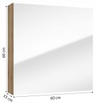 Szafka łazienkowa z lustrem wisząca 60x60 cm dąb evoke