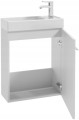 Szafka łazienkowa z umywalką 50x70 cm zestaw bateria + syfon biała