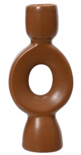 Świecznik porcelanowy brązowy 15,3x6,8 cm