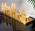 Świecznik metalowy złoty na 4 świeczki 30x8x11cm