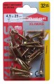 Wkręty hartowane do drewna 4,5x25mm 32szt PZ2 złote
