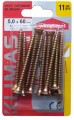 Wkręty hartowane do drewna 5x60mm 11szt PZ2 złote