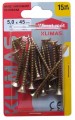 Wkręty hartowane do drewna 5x45mm 15szt PZ2 złote