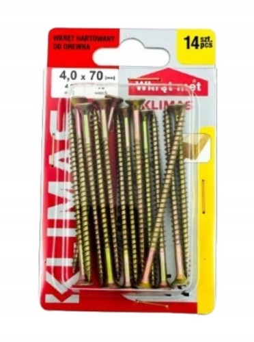 Wkręty hartowane do drewna 4x70mm 14szt PZ2 złote