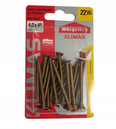 Wkręty hartowane do drewna 4x45mm 22szt PZ2 złote