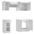Zestaw mebli kuchennych biały połysk 5 elementów 180 cm