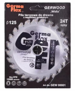 Tarcza do cięcia drewna 125x22,2mm 24z węglik spiekany