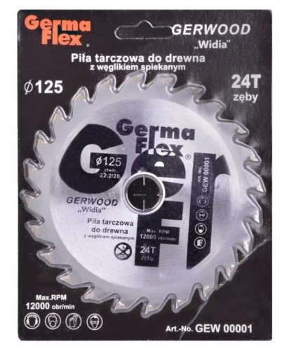 Tarcza do cięcia drewna 125x22,2mm 24z węglik spiekany
