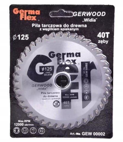 Tarcza do cięcia drewna 125x22,2mm 40z węglik spiekany