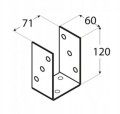 Podstawa słupa 71x120x60mm kotwa złota