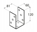 Podstawa słupa 81x120x60mm kotwa złota